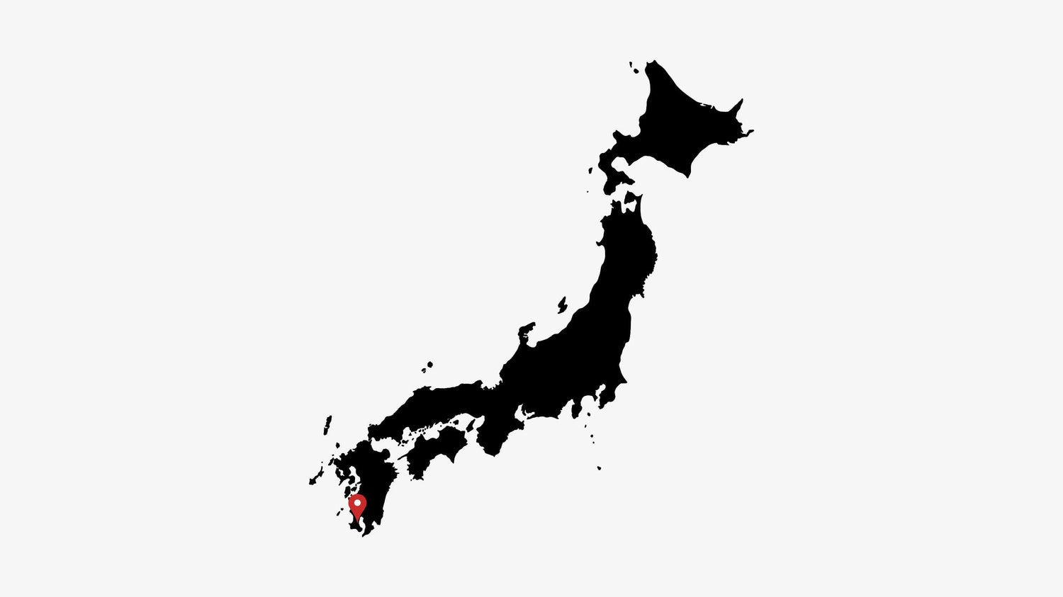 map with the location of Chiran tea fields in Japan