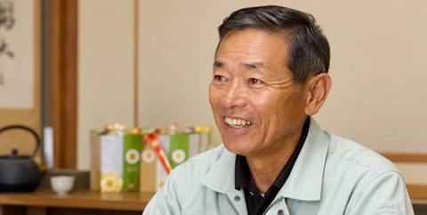 Matsushita, Nio Teas partner tea farmer on Tanegashima, Japan