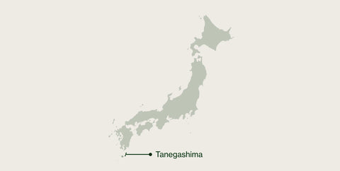 Map of Japan highlighting Tanegashima island in Kagoshima Prefecture, where Nio Teas tea is grown